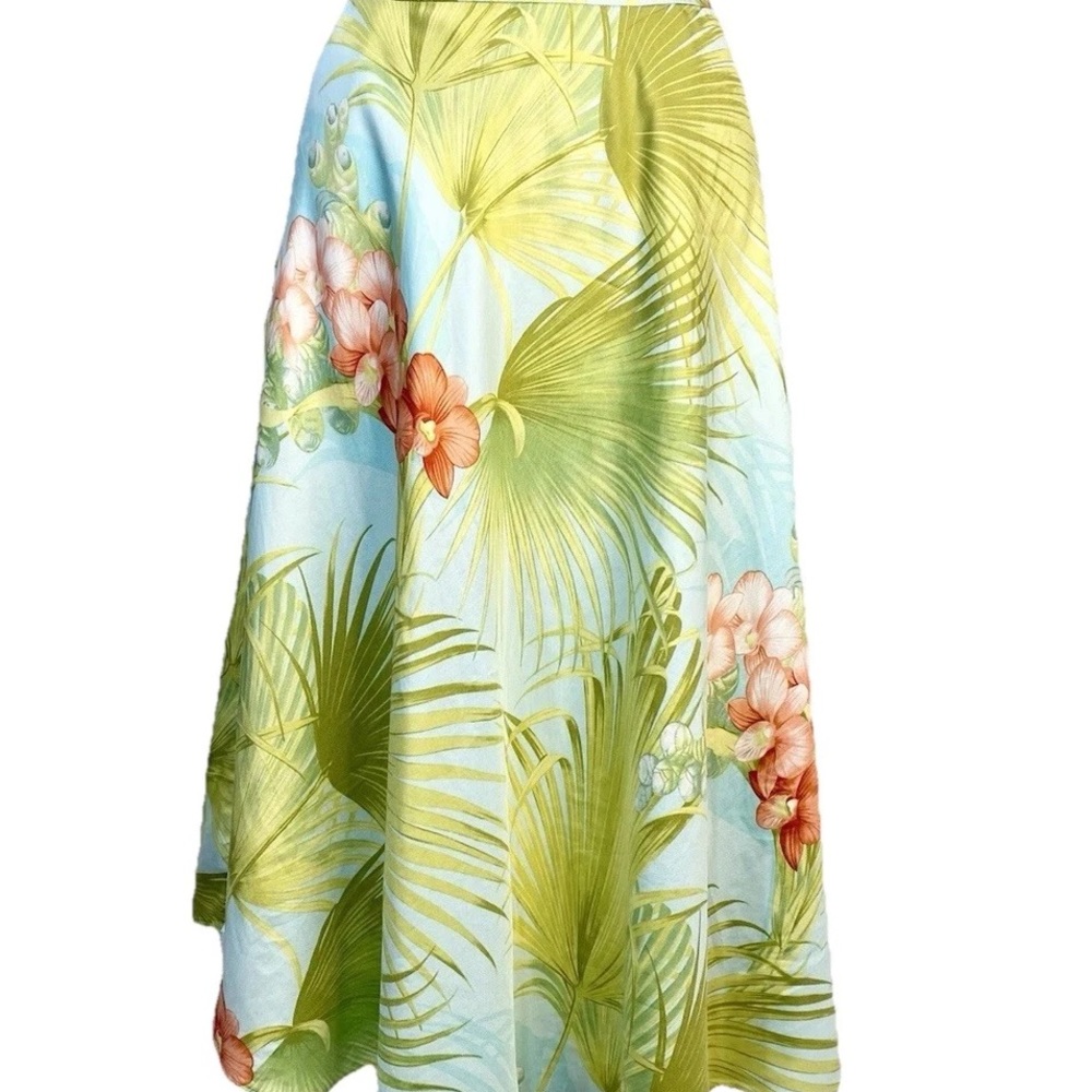 Tommy Bahama Tropical Floral A-Line Maxi Skirt - Blue & Green